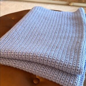 Cozy Blue Knit Throw Blanket